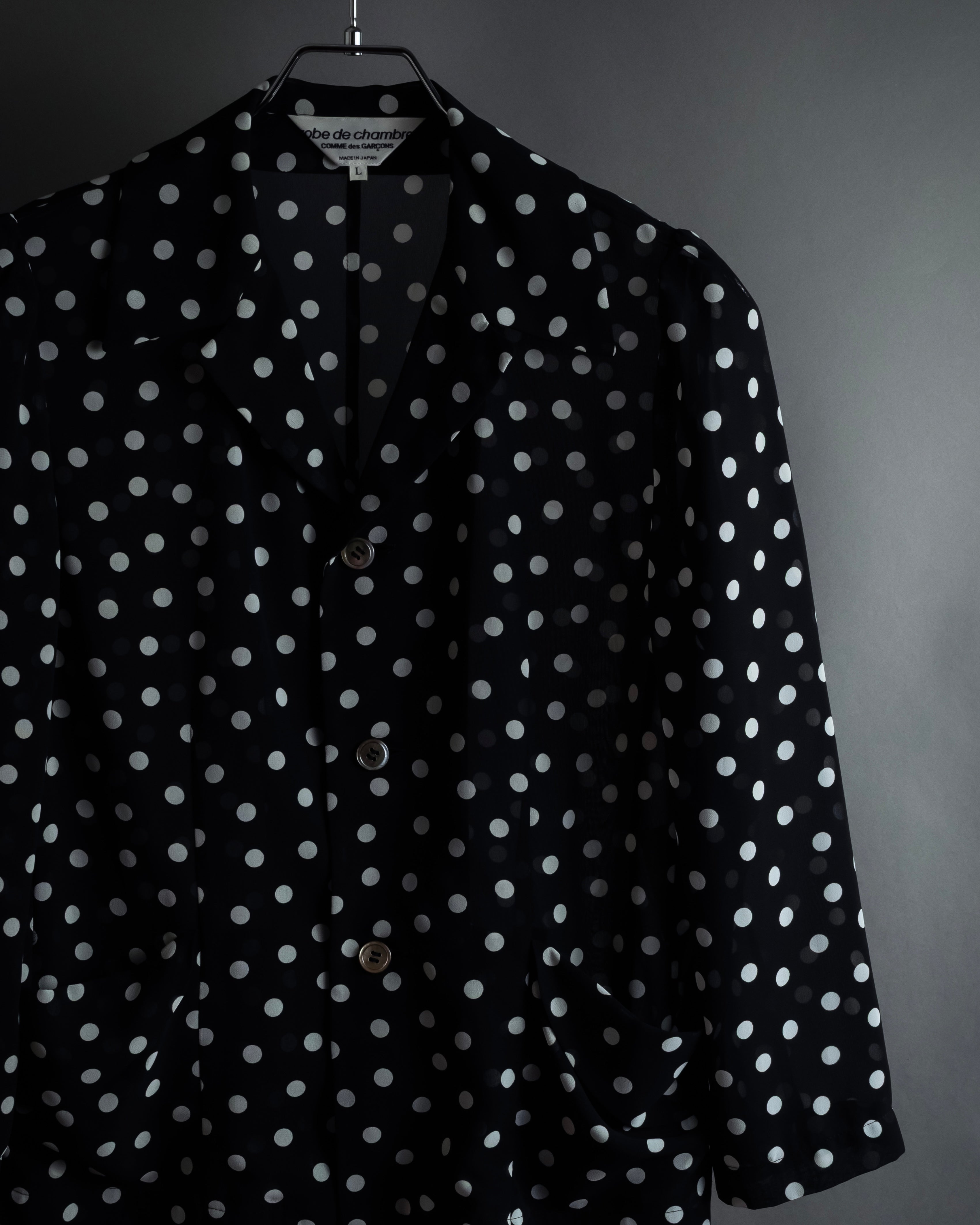 "robe de chambre COMME des GARCONS" 2002SS White dot pattern open collar shirt