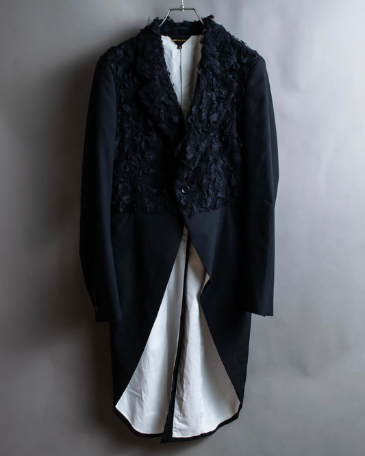 "COMME des GARCONS" 23SS Tiered lace detail evening tailcoat