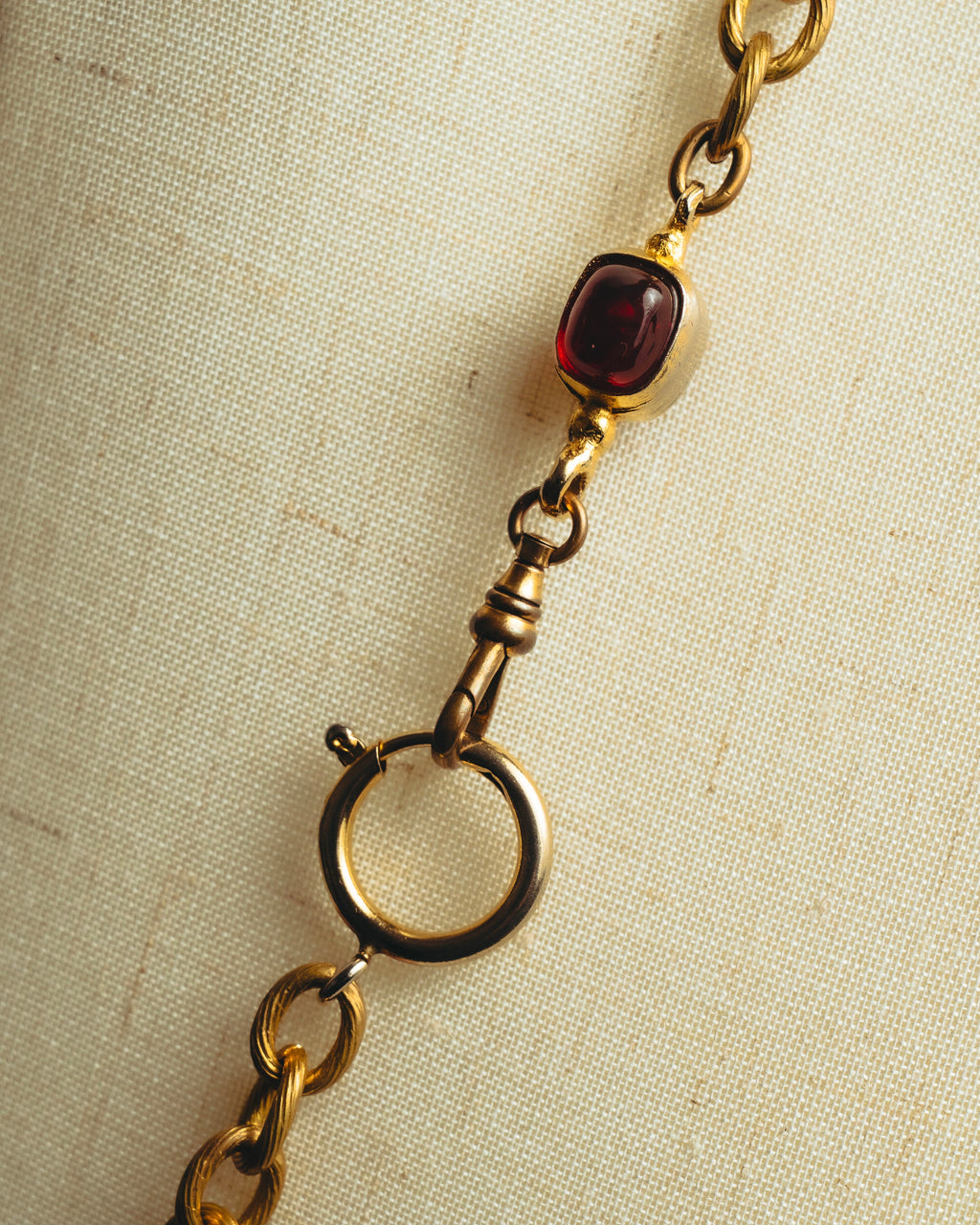 -SPECIAL - “CHANEL” 70’s-80’s Gripoix glass cabochon charm sautoir necklace