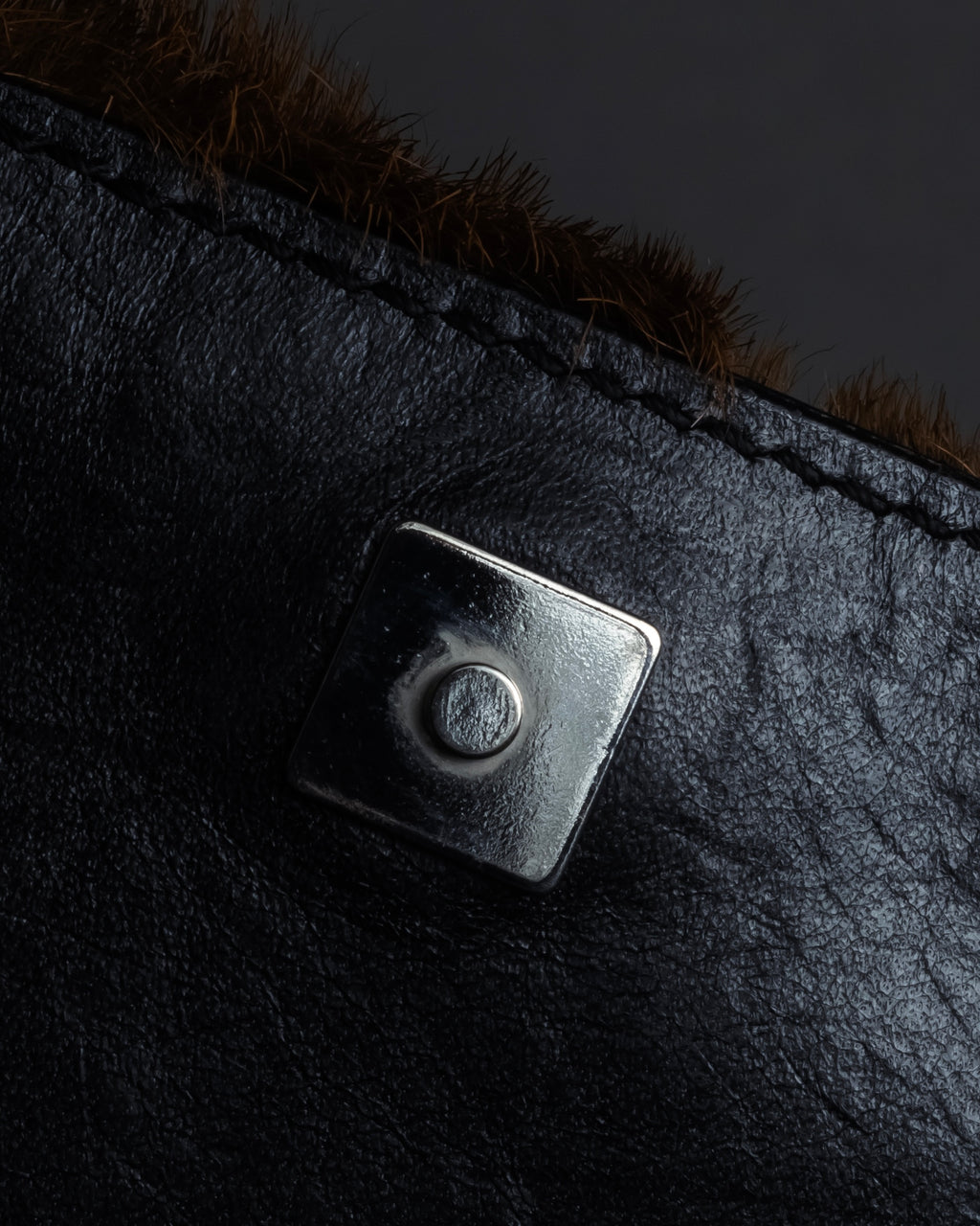 "GUCCI" Combination design hair calf leather bag