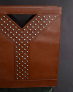 "YVES SAINT LAURENT" Studded Y design open-top leather tote bag