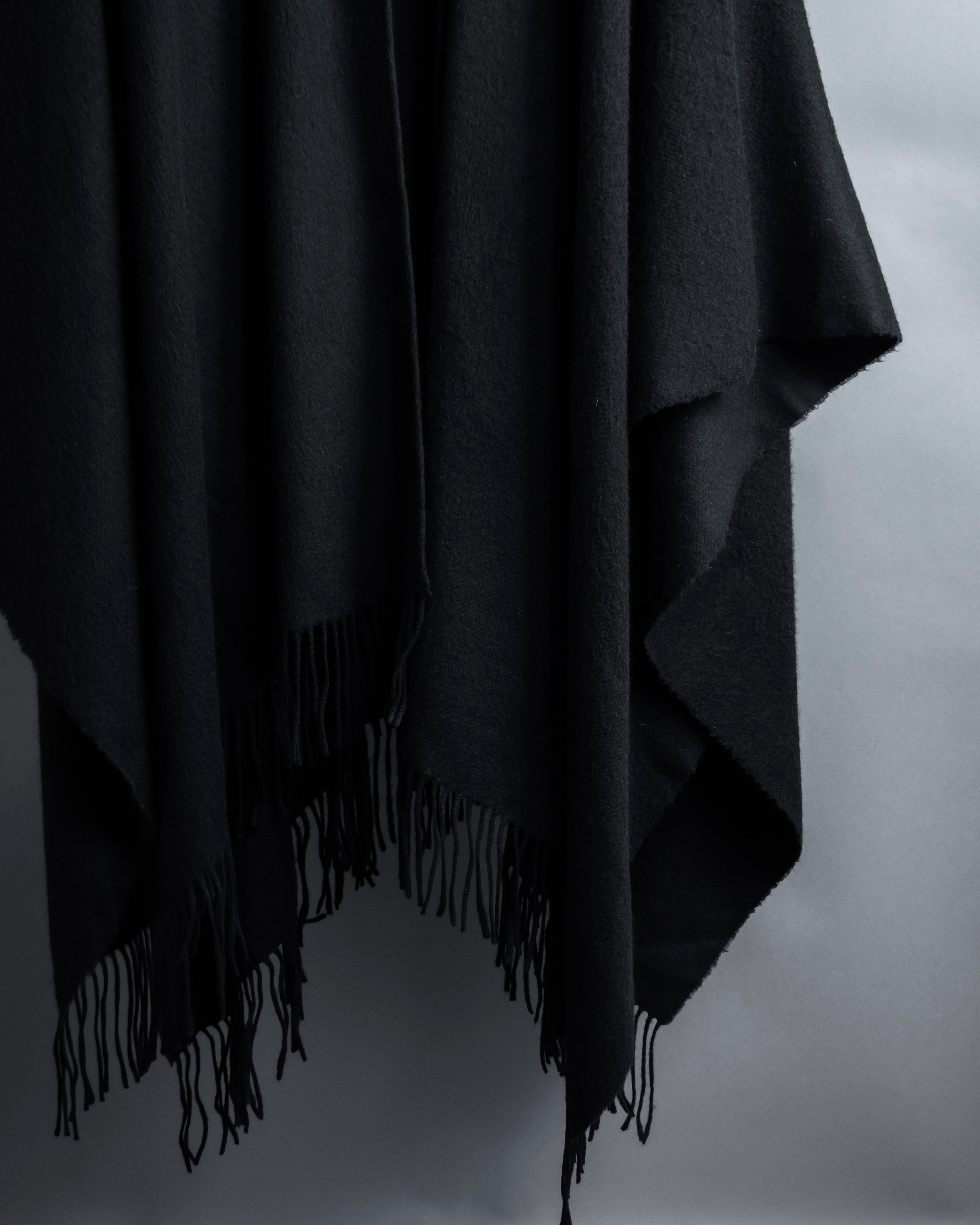 "BALENCIAGA" Fringe design open front cape