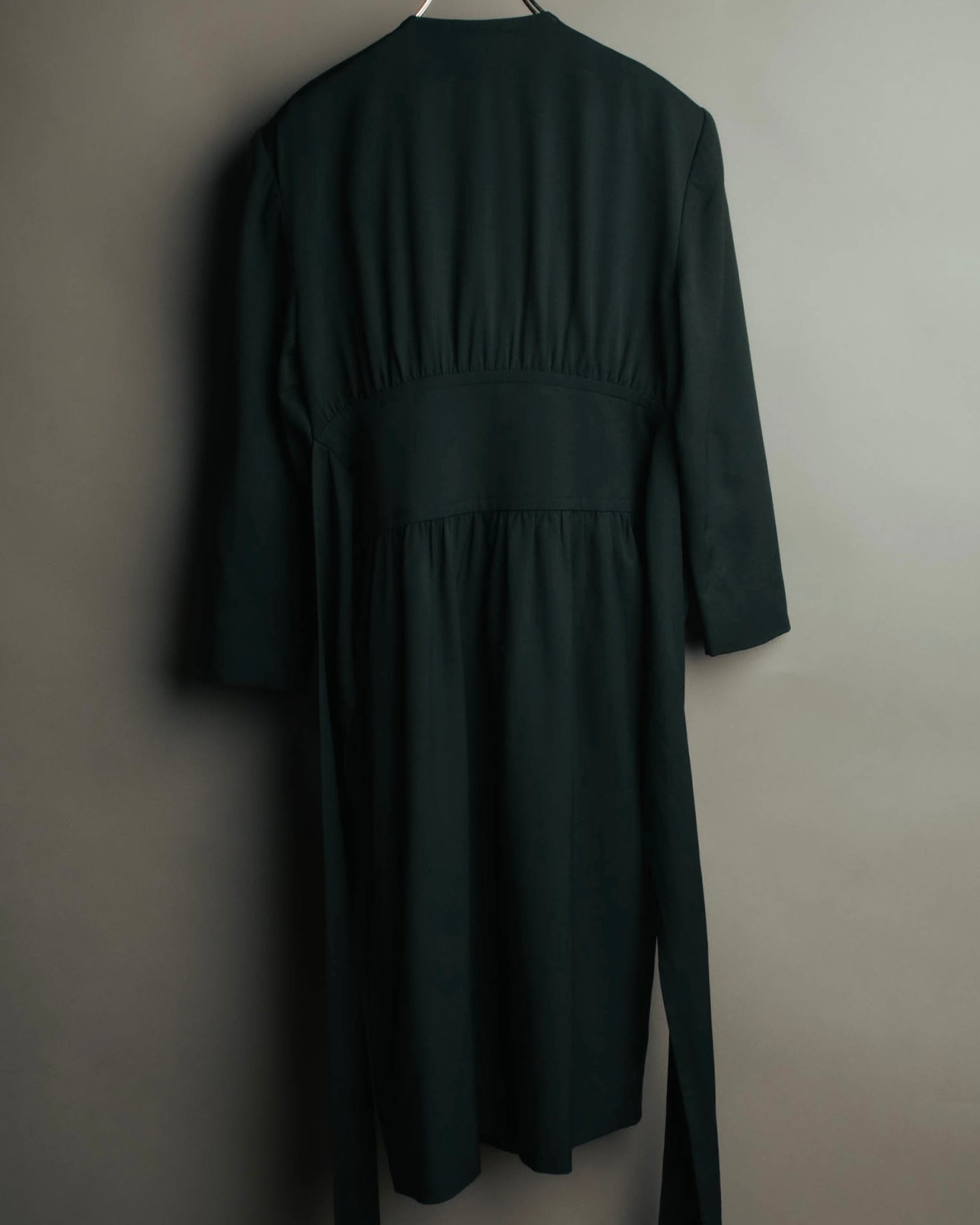 –SPECIAL– "CELINE" 80's Elegant belted double breasted long coat