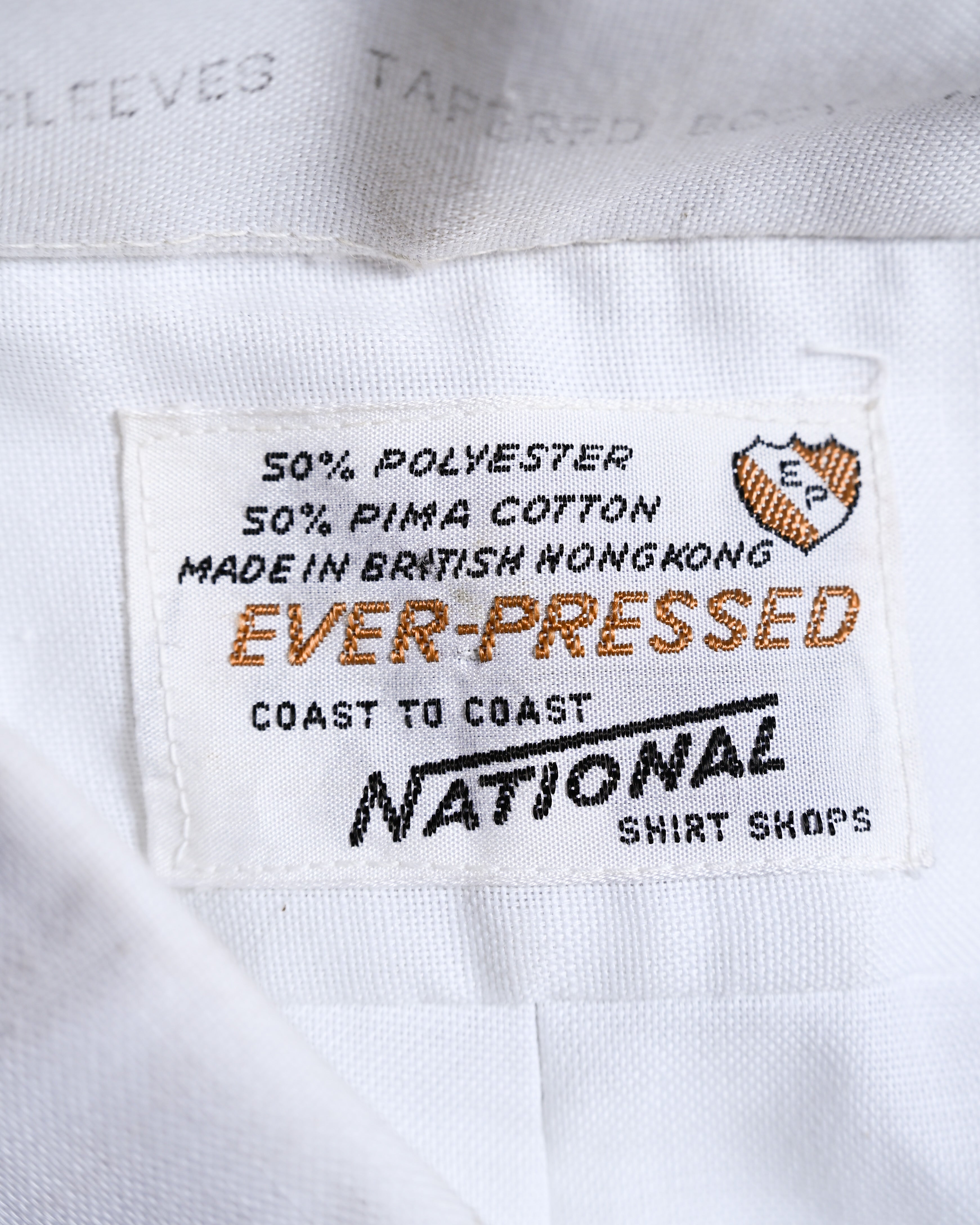 VINTAGE/ Button Down Short Sleeves White Shirt