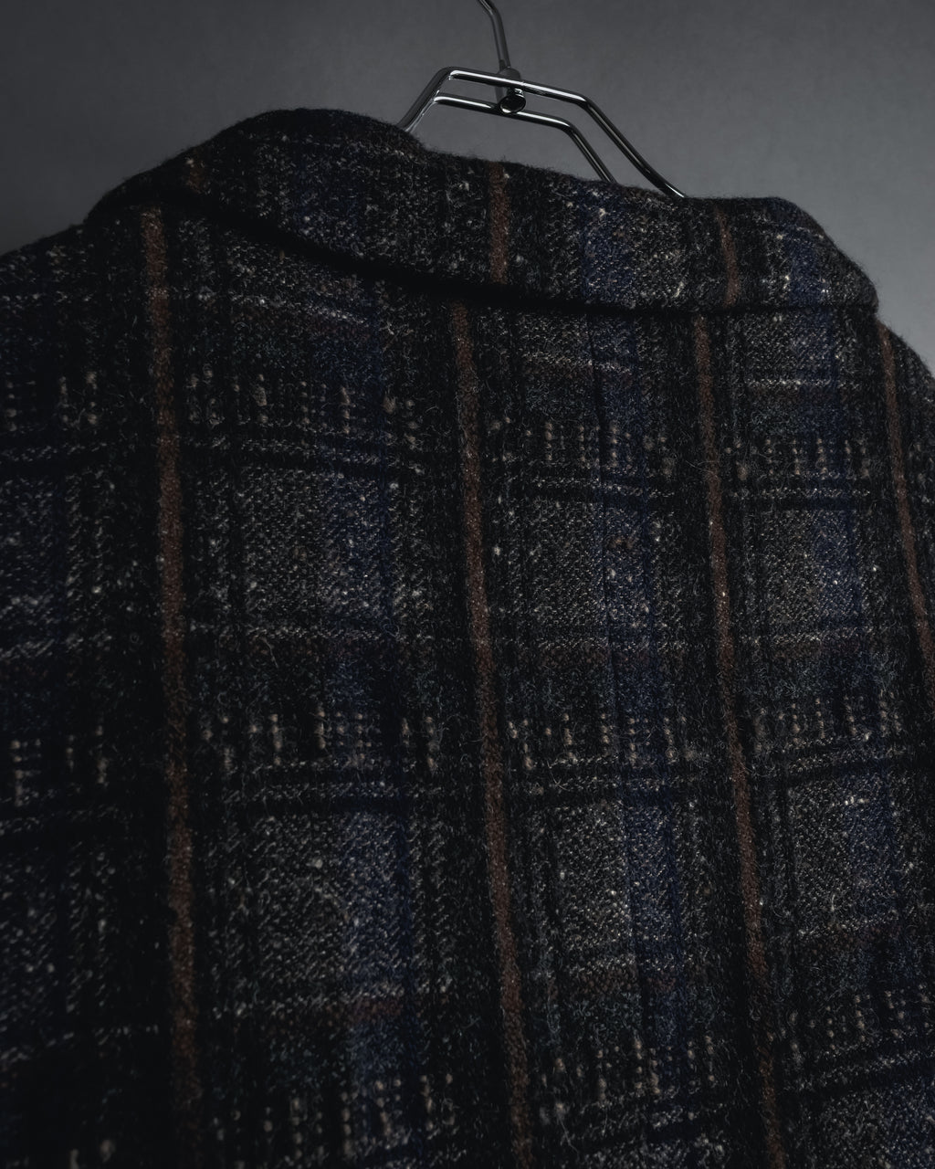 "MARNI" 90’s-00’s Textured plaid wool blend coat
