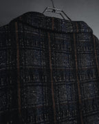 "MARNI" 90’s-00’s Textured plaid wool blend coat