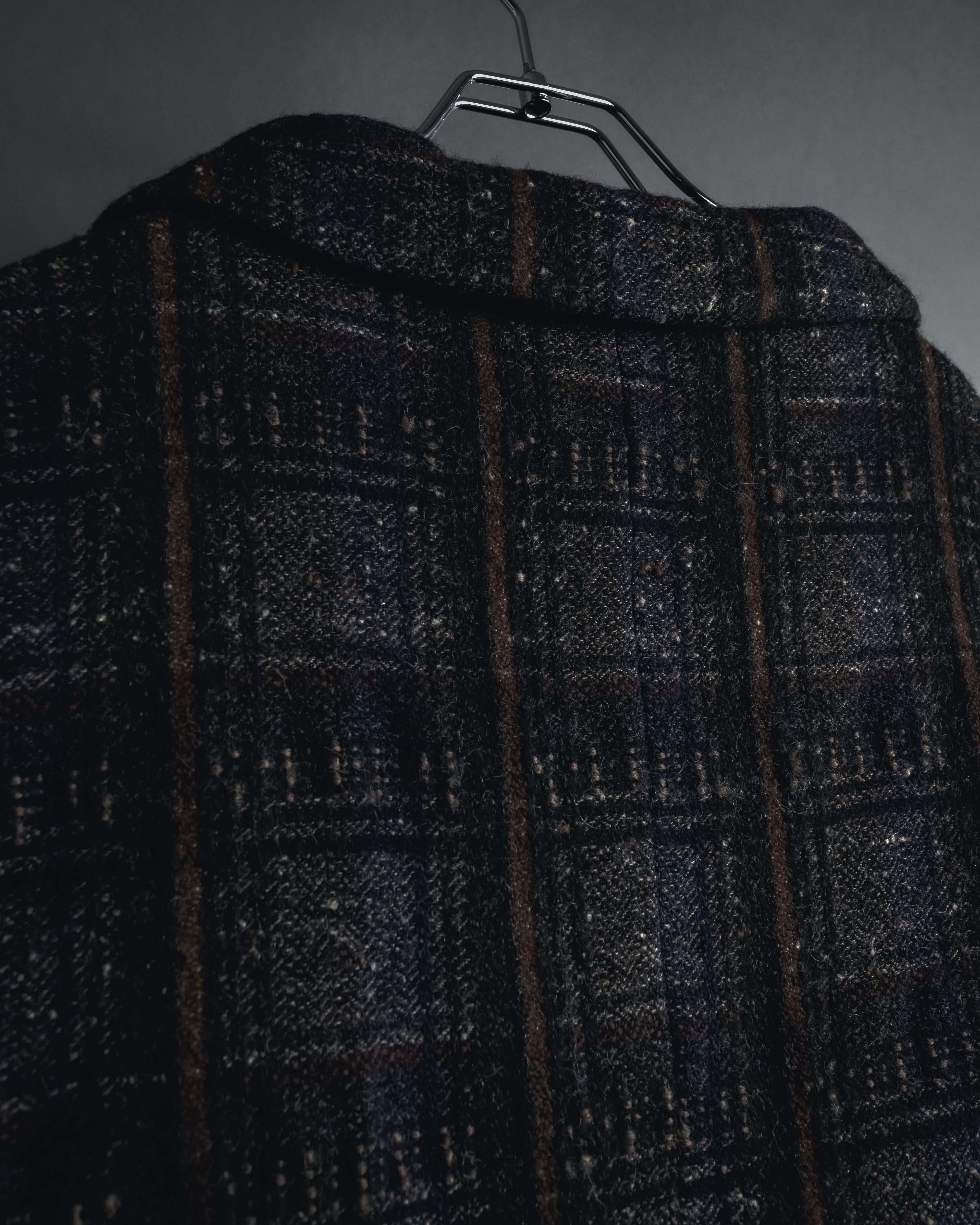 "MARNI" 90’s-00’s Textured plaid wool blend coat