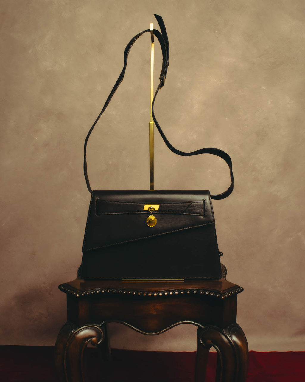 "Thierry Mugler" 80's-90's Architectural leather shoulder bag