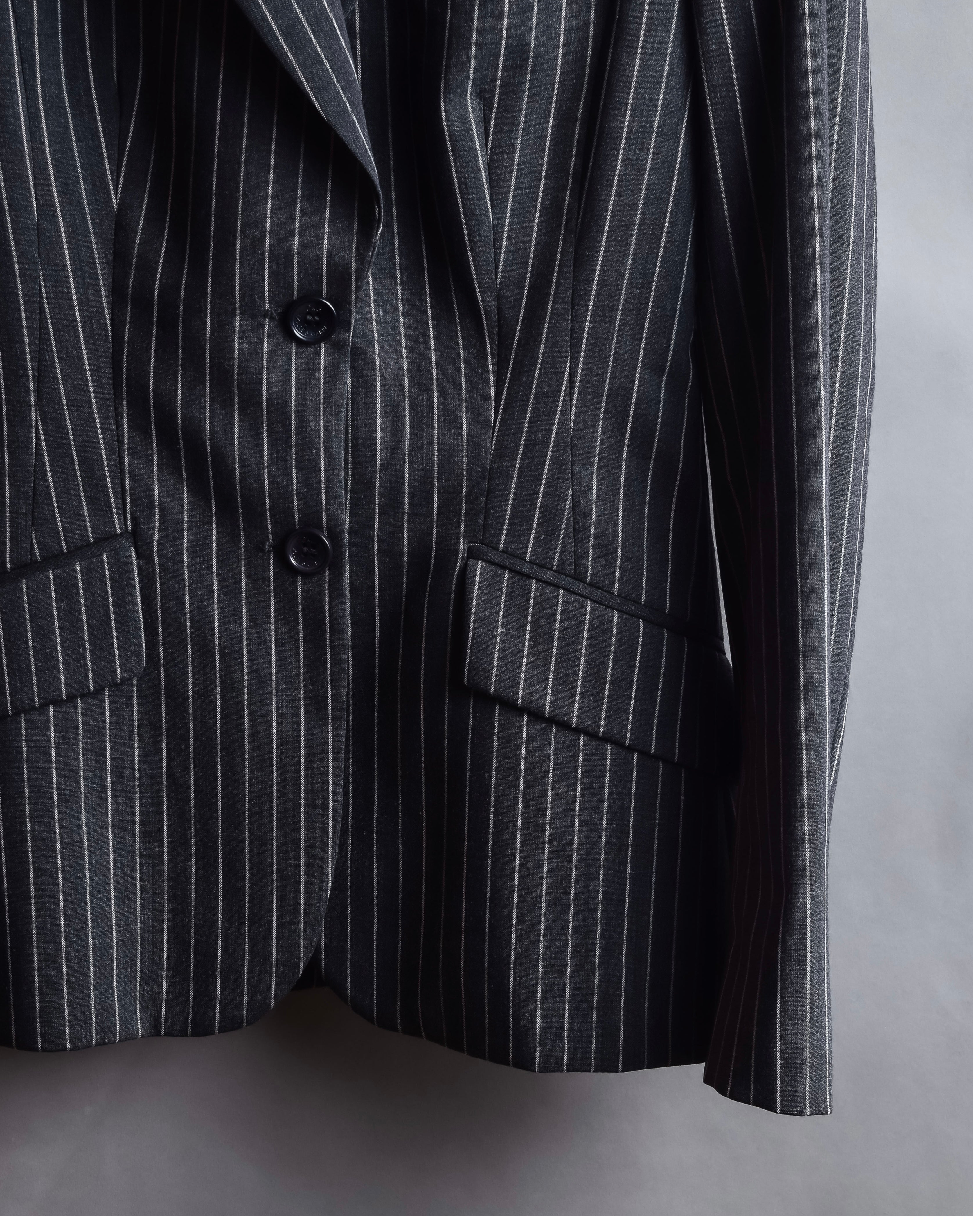 "Dolce & Gabbana" White striped shaped tailored jacket