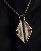 "BALENCIAGA" Red cabochon symmetrical design necklace