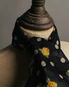 “Christian Dior” 90’s-00’s Romantic dot floral handkerchief scarf