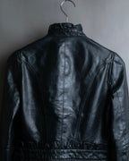 "RED VALENTINO" Gather design lamb leather jacket