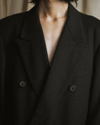 Abrigo doble botonadura de lana de los años 90 de YVES SAINT LAURENT