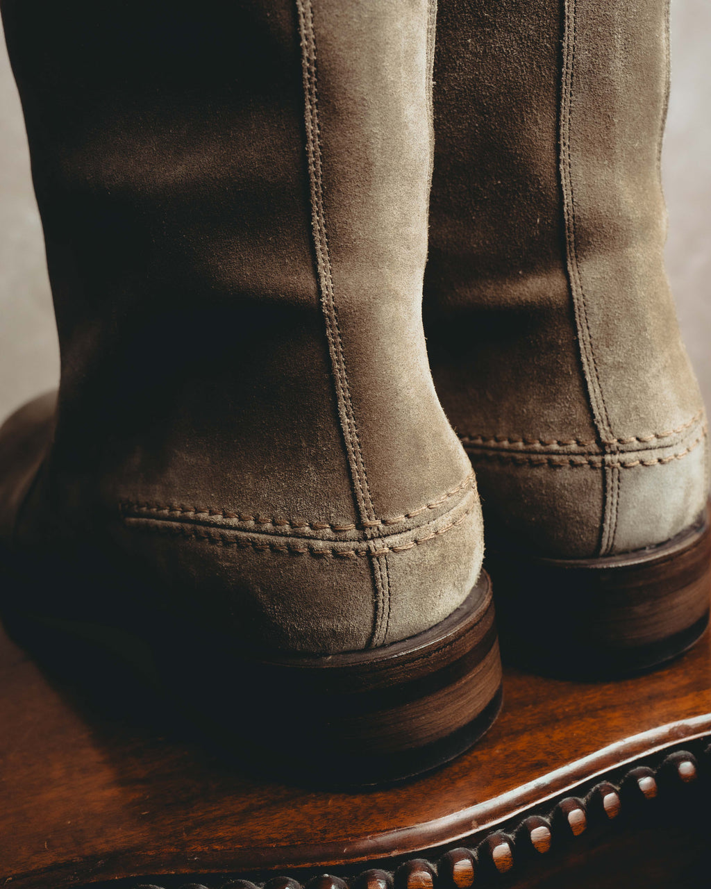 -SPECIAL- “Dior” 00’s Taupe suede square toe riding boots
