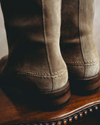 -SPECIAL- “Dior” 00’s Taupe suede square toe riding boots