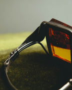 "Vintage" Sculptural amber tone statement bracelet