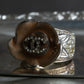 "CHANEL" Camellia motif rhine stone coco mark ring