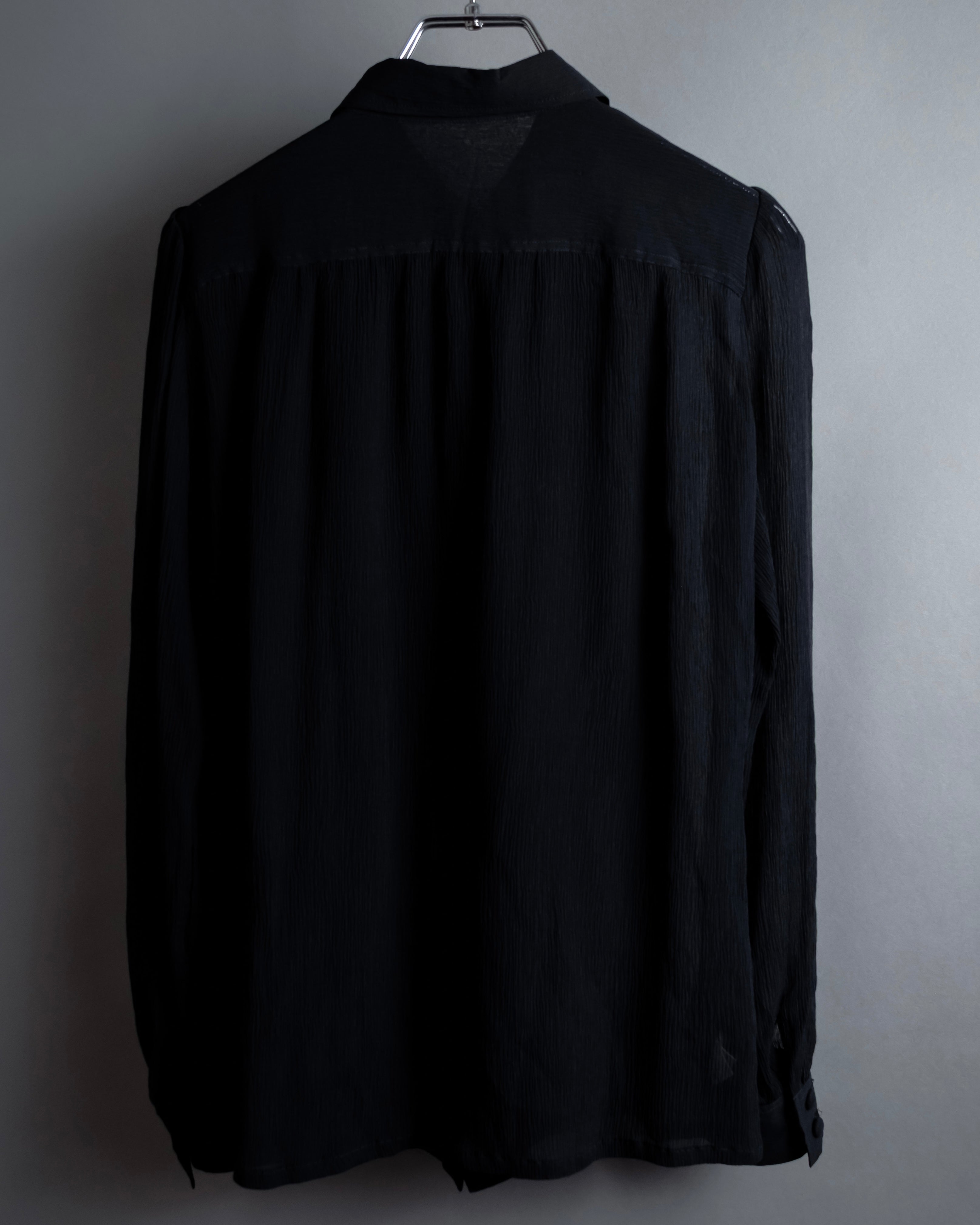 "Christian Dior PRETA PORTER" Compact gathered design crepe fabric blouse