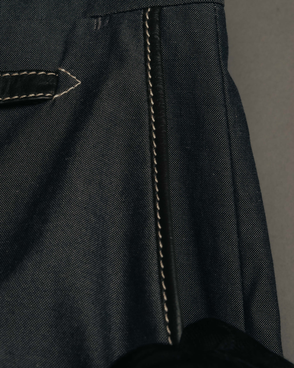 -SPECIAL- “HERMÈS” 1998-00’s Leather trimmed tailored trousers