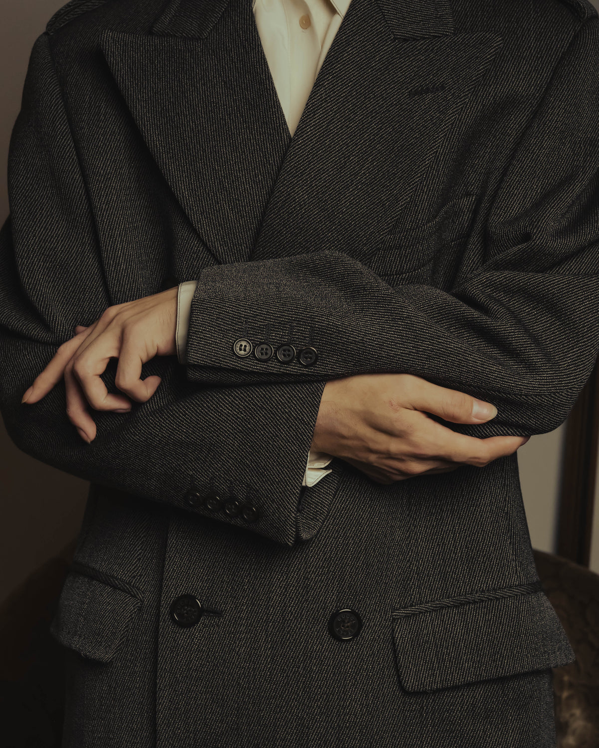“GUCCI” Late 90’s-early 00’s military double breasted wool coat