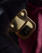 "ADMJ" Gold clasp grain leather shoulder bag