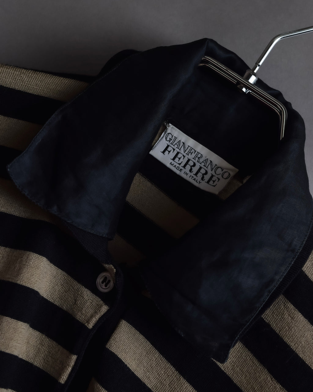 "GIANFRANCO FERRE" Striped contrast collar knit polo