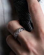 "GEORG JENSEN" Delicate bead top oversized silver ring