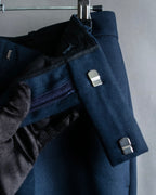 "GUCCI" Deep-tuck wool gently flared slacks