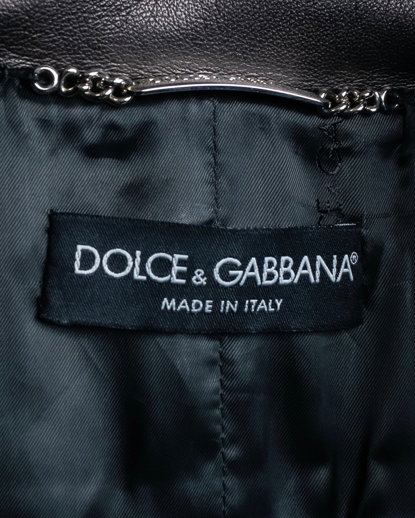 "Dolce & Gabbana" Silver stud design leather 2way coat