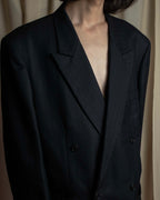 "YVES SAINT LAURENT" 00's shadow stripe pattern beautiful tailoring set up