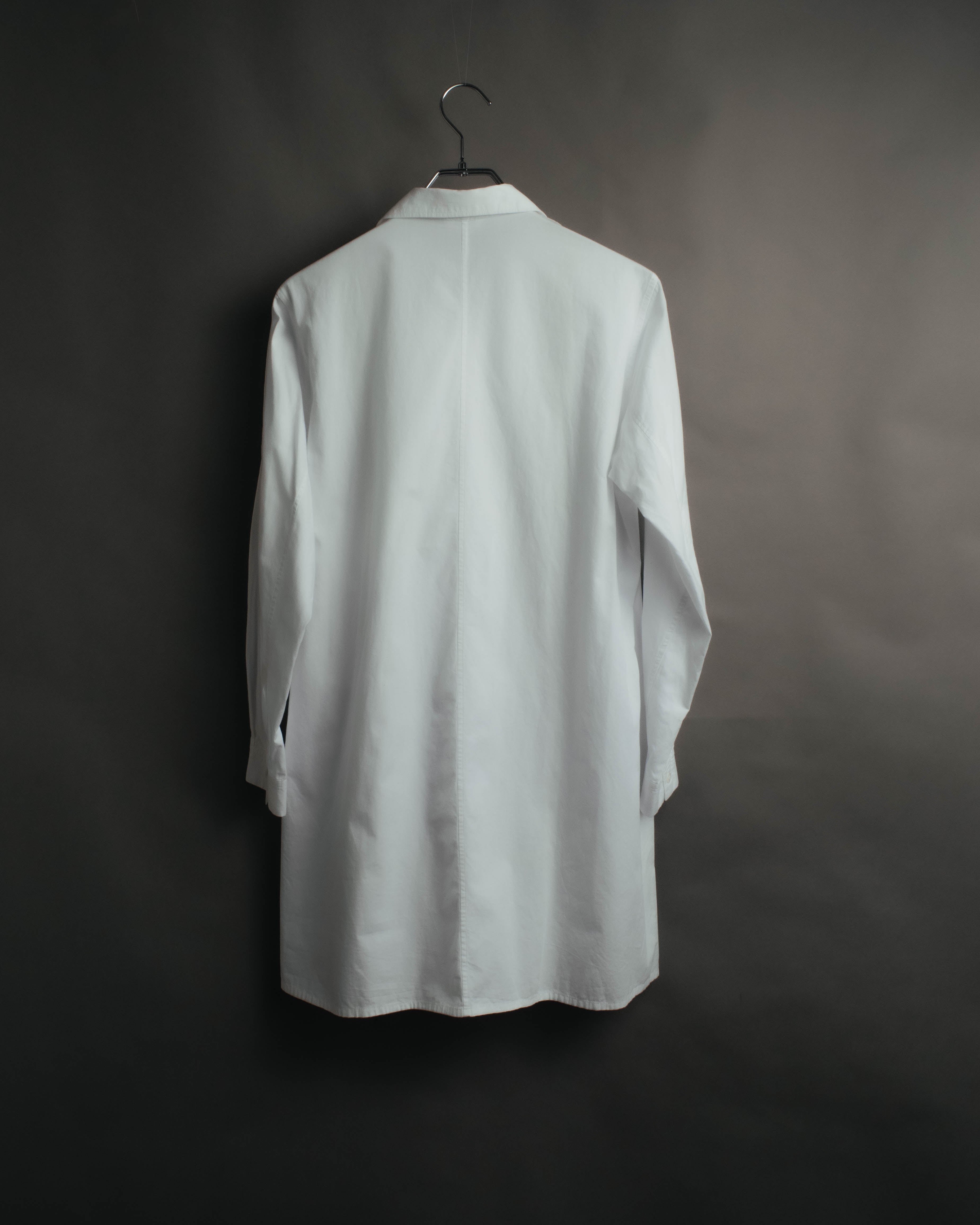 "Y's" 90's-00's Open collar long cotton shirt coat