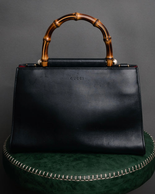 -SPECIAL- “GUCCI” 2016-2020 Bamboo handle nymphaea leather bag