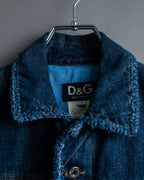“D&amp;G” Tweed attached bijou button denim jacket