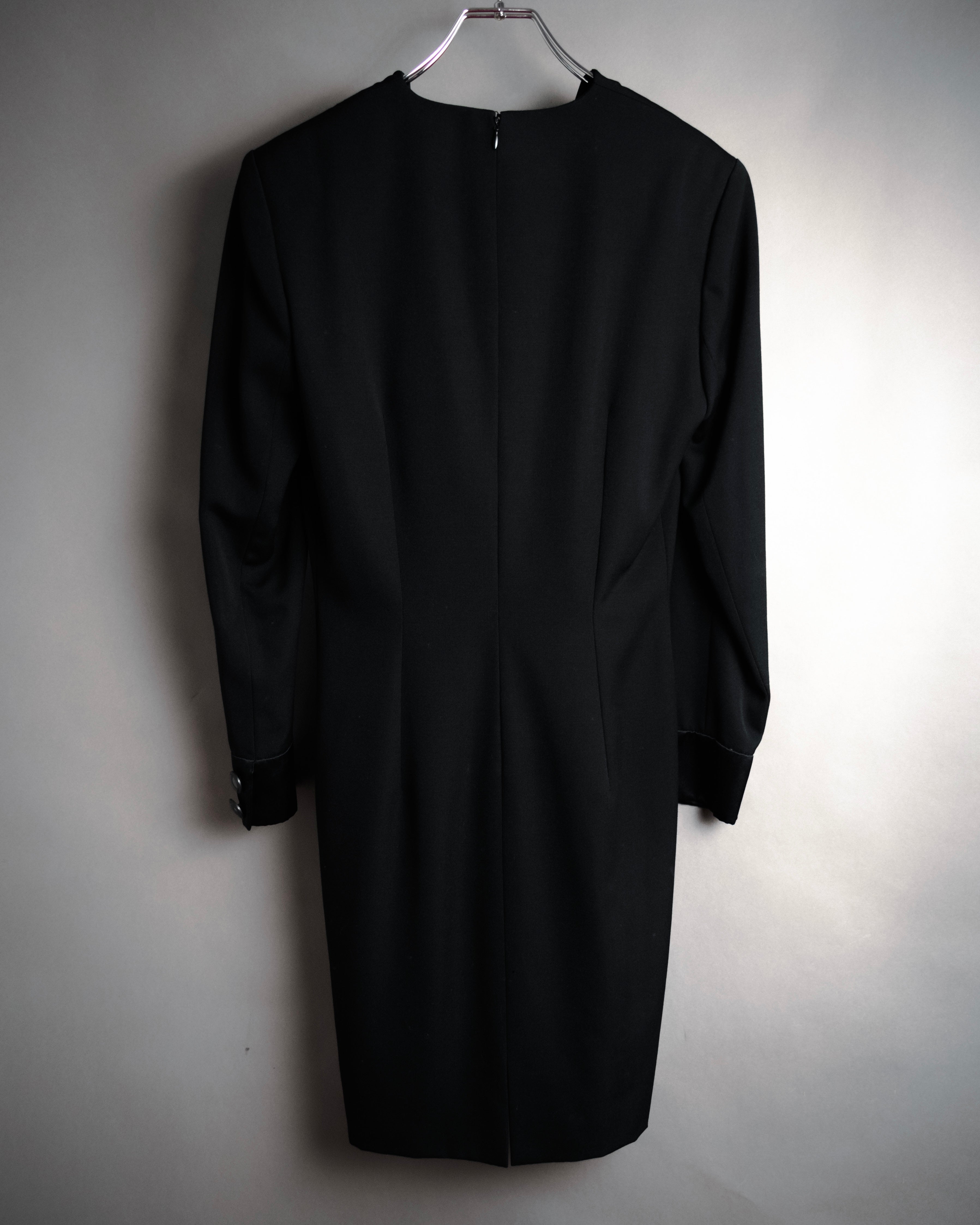“CELINE” 2010–2013 Tuxedo satin lapel minimal dress