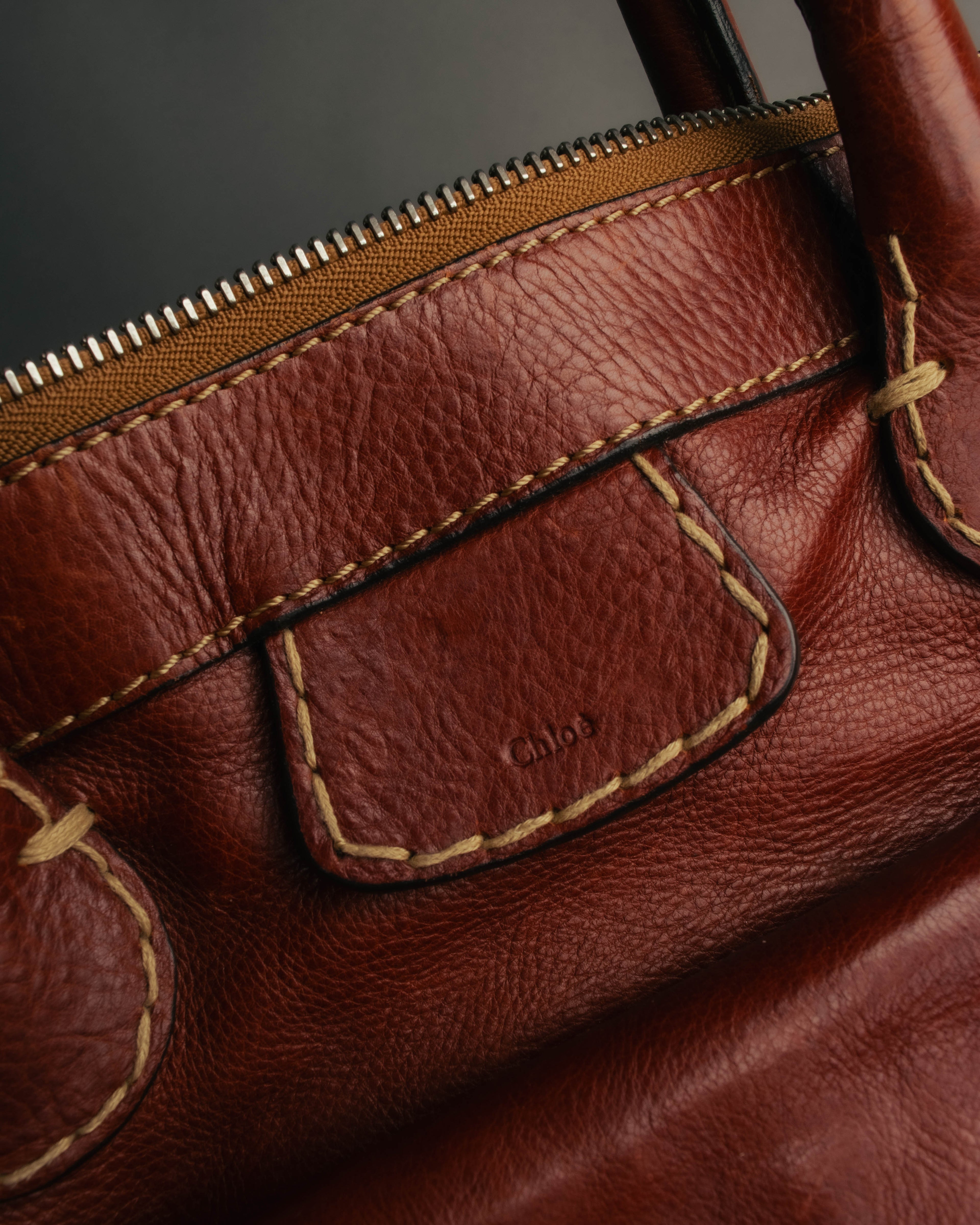 "Chloé" 00's Cognac leather top handle bag