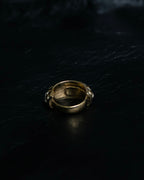 “Dior” mesh designed gold ring with crystal