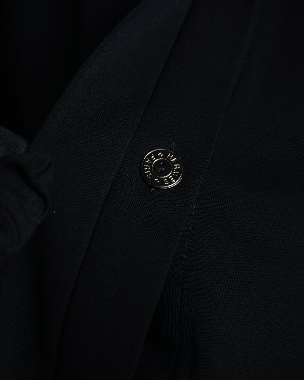 –SPECIAL– "HERMES" 00’s Leather-trimmed viscose evening shirt