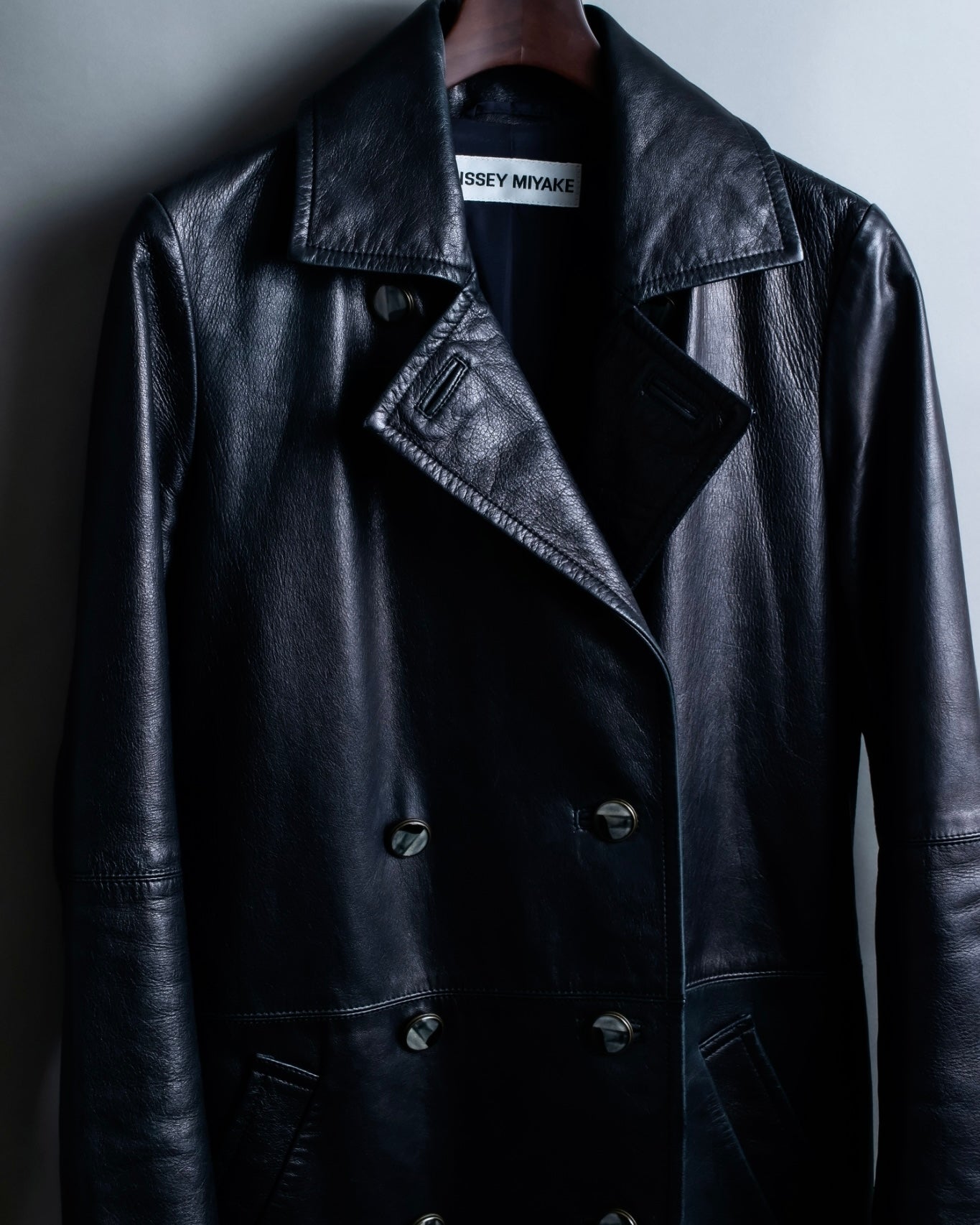 "Issey Miyake" Archive leather coat