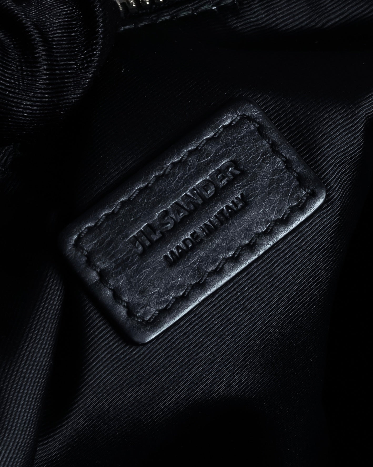 "JIL SANDER" Hill model gently curved leather shoulder bag