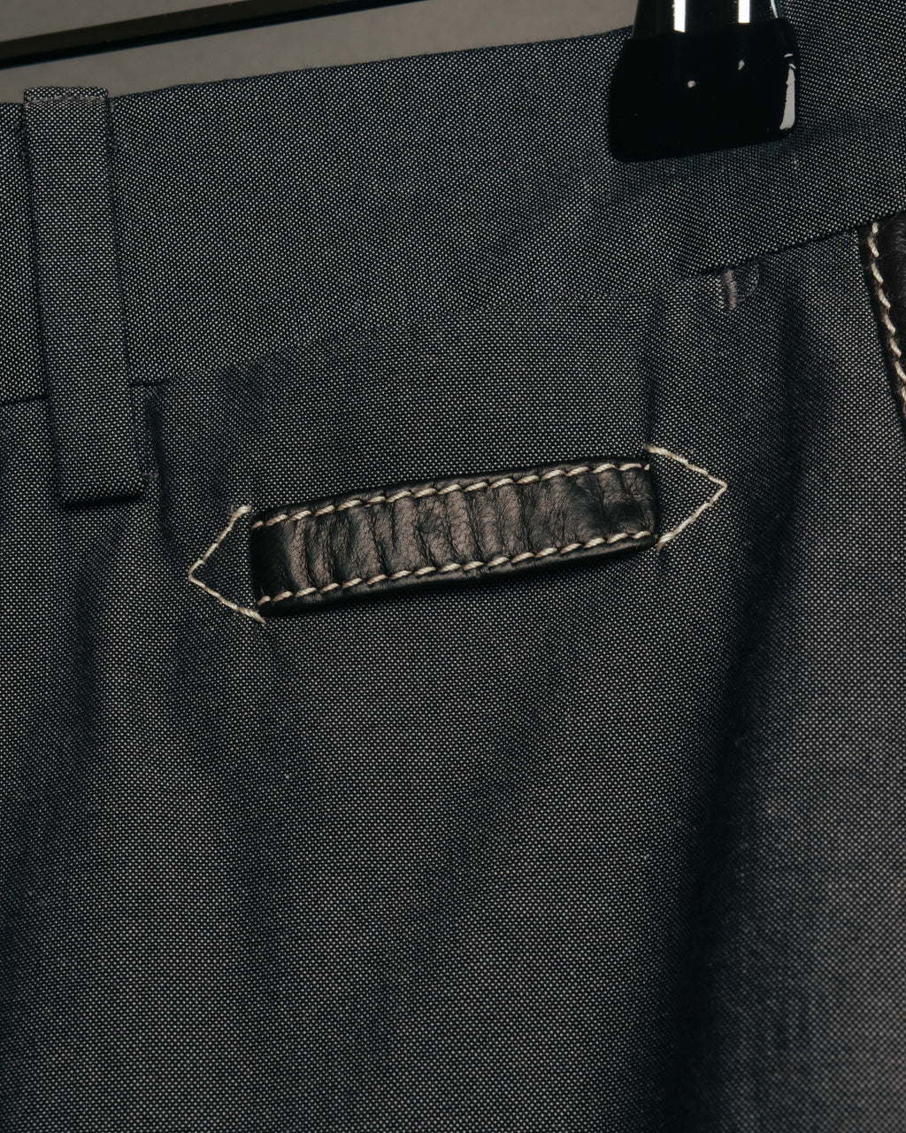 -SPECIAL- “HERMÈS” 1998-00’s Leather trimmed tailored trousers