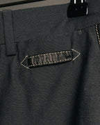 -SPECIAL- “HERMÈS” 1998-00’s Leather trimmed tailored trousers