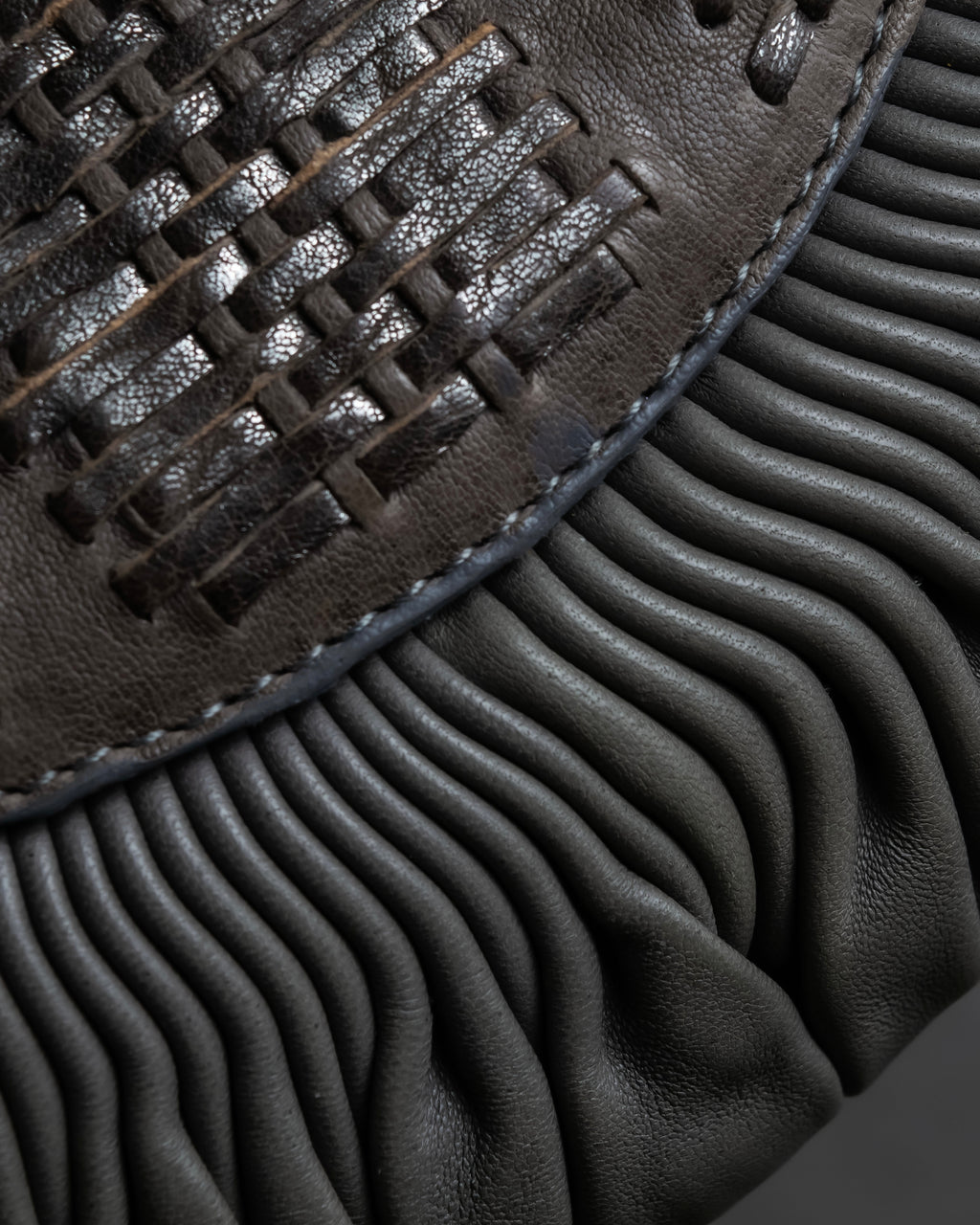 "Christian Dior" John Galliano period Gathering design leather hand bag