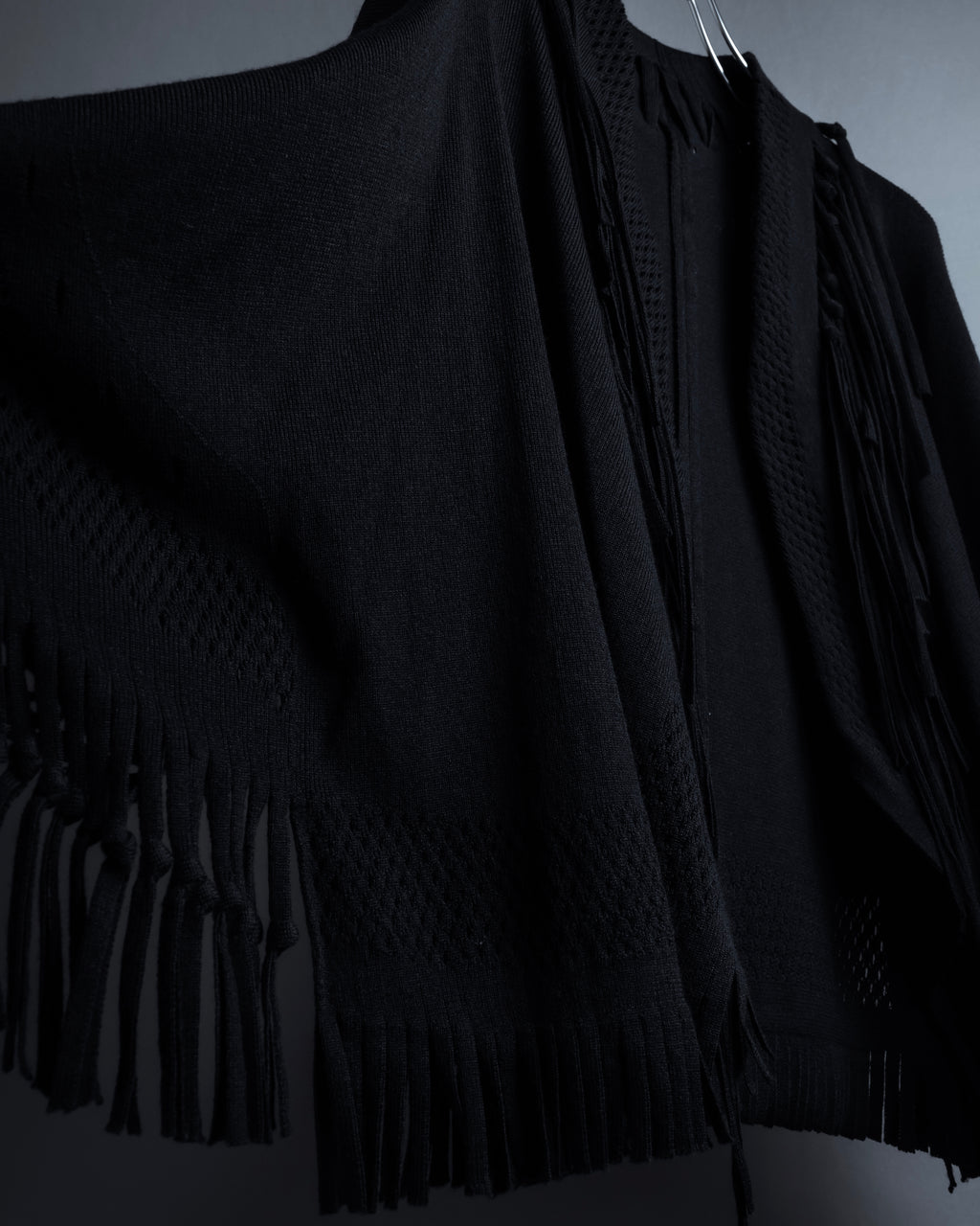 "ISSEY MIYAKE" 01AWRough knit fringe design cardigan