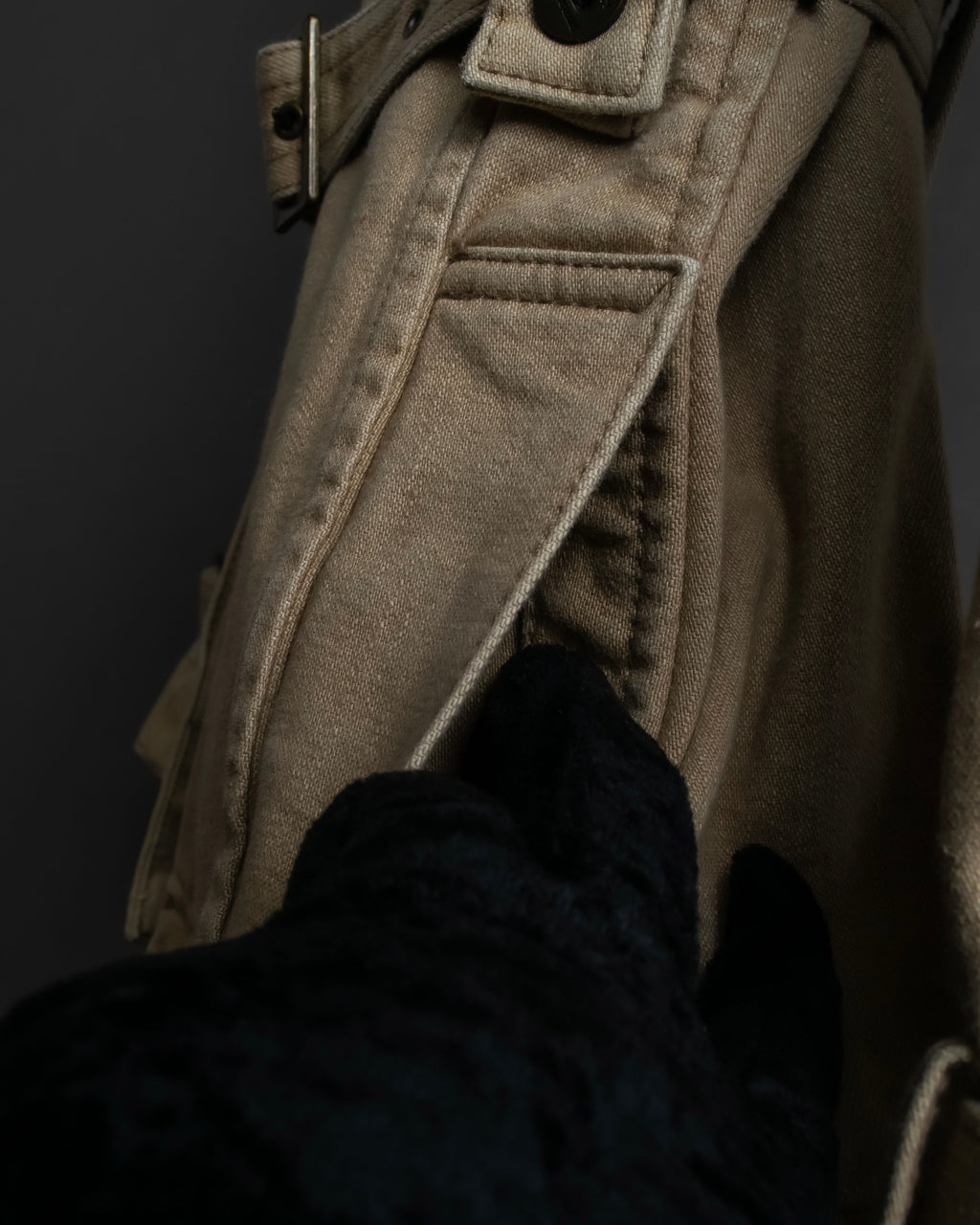 "BURBERRY" Selvedge denim trench detail jacket