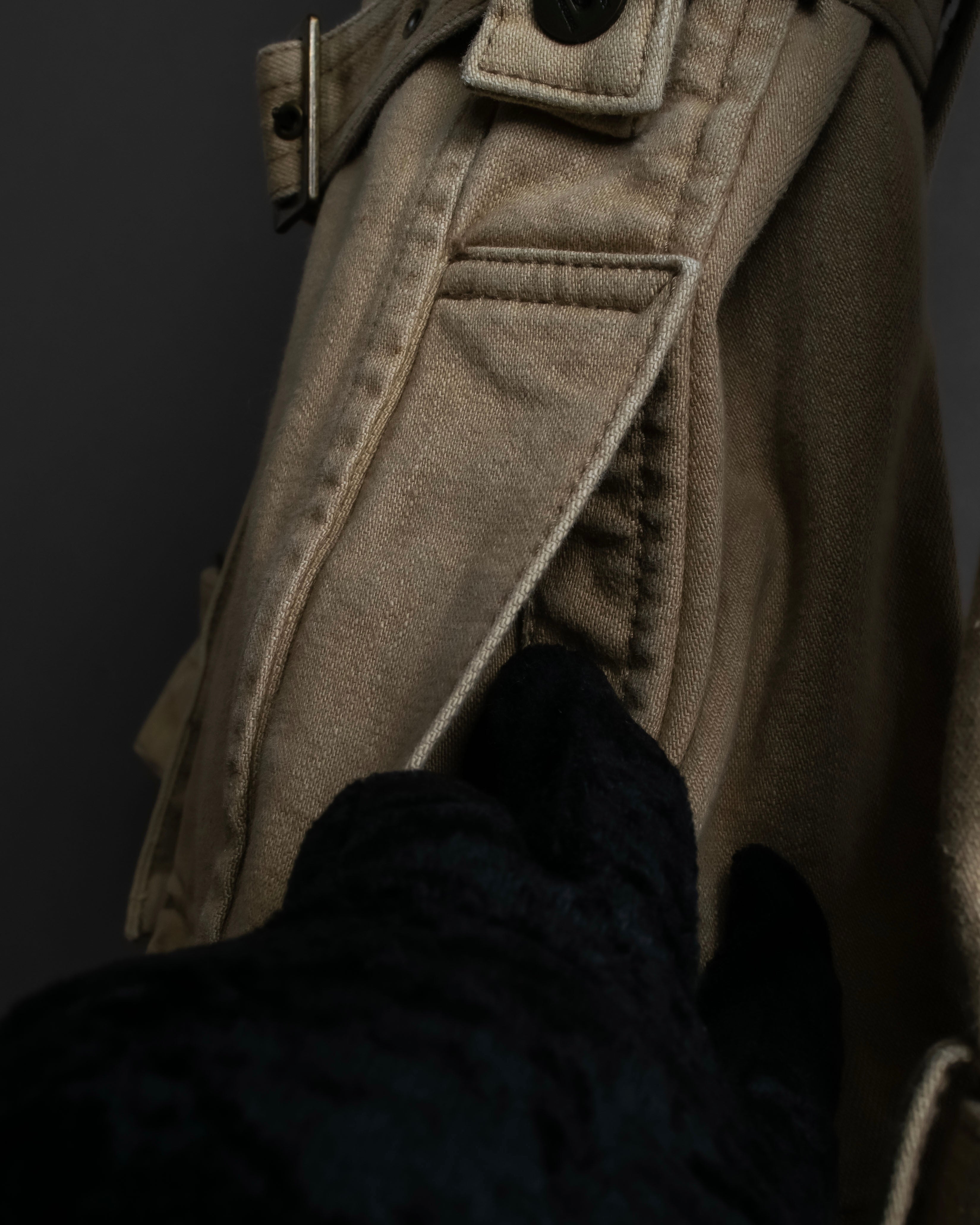 "BURBERRY" Selvedge denim trench detail jacket