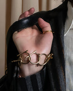 "Salvatore Ferragamo" Gancini motif layered gold bracelet