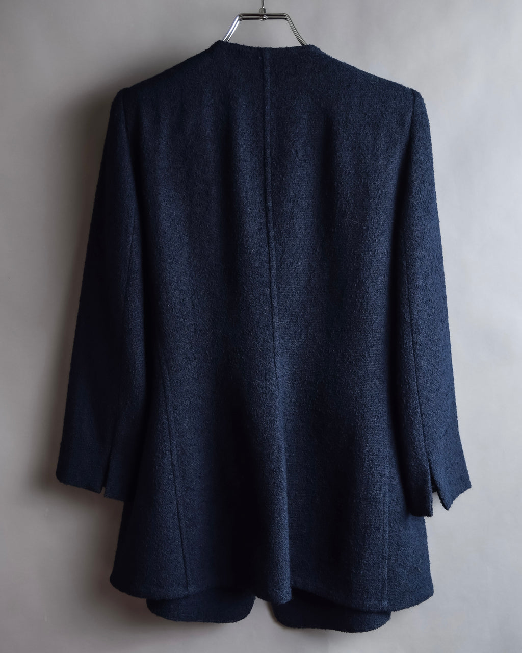 "VALENTINO" Wool boucle concealed front tailored jacket