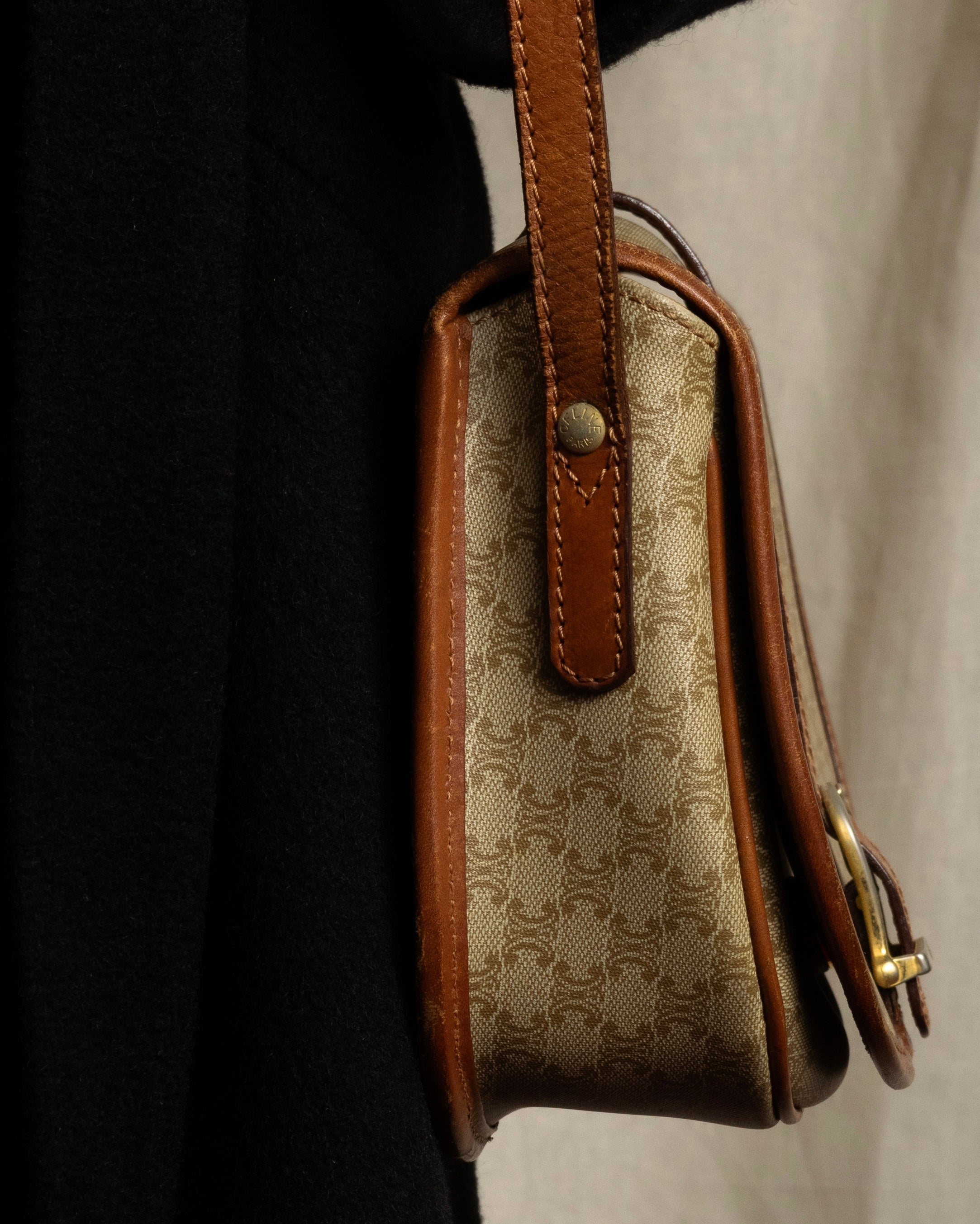 "CELINE Macadam pattern combination shoulder bag