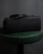 "Salvatore Ferragamo" Structured Gancini 2way dark brown leather bag