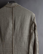 "Dolce & Gabbana" Raw edge frayed linen tailored jacket